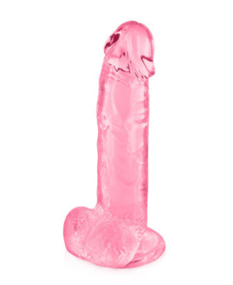 Gode jelly rose ventouse taille L 20cm 